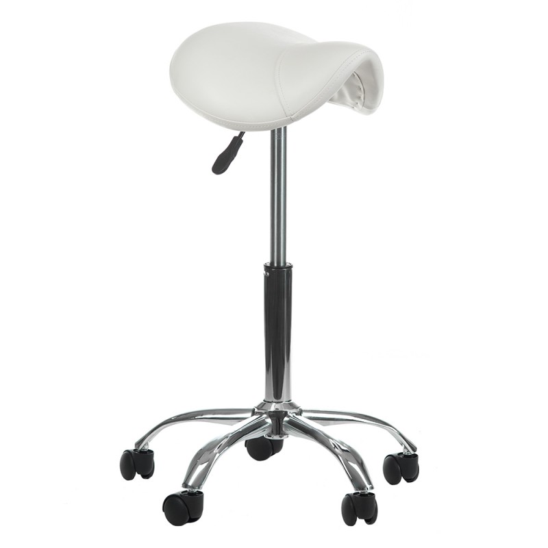 Eco-leather cosmetic stool with casters